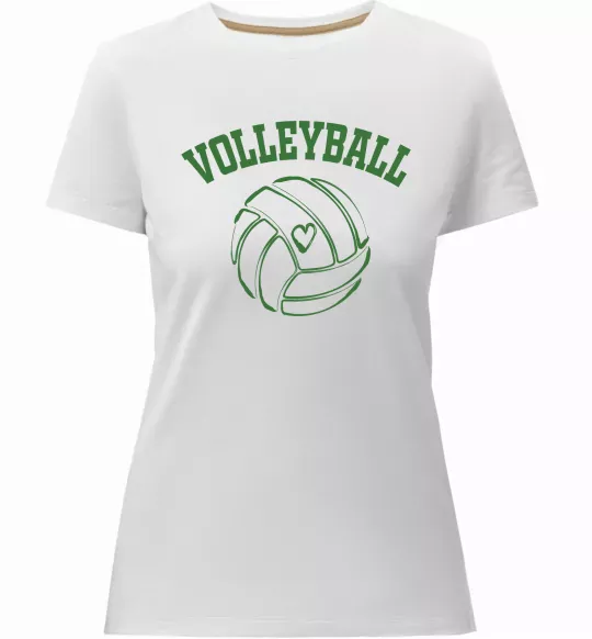 Женская премиум футболка Волейбол м'яч з серцем Белый фото
