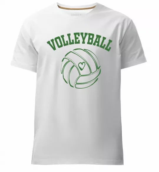 Мужская премиум футболка Волейбол м'яч з серцем Белый фото