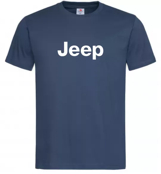 Чоловіча футболка Jeep напис, колір - темно-синій, розмір - L Темно-синій фото