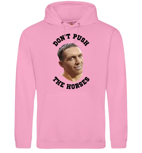 Жіноча толстовка (худі) Олександр Усик Don`t push the horses Рожевий фото