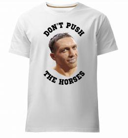 Мужская премиум футболка Олександр Усик Don`t push the horses