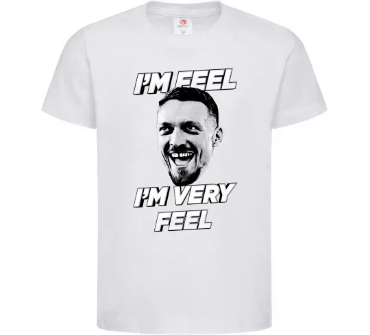 Детская футболка I`m very feel Белый фото