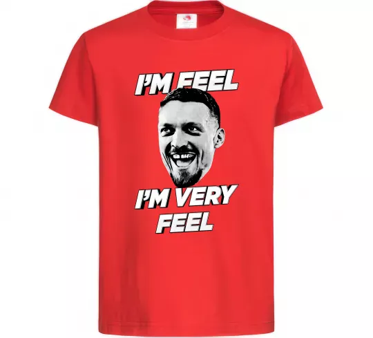 Детская футболка I`m very feel Красный фото