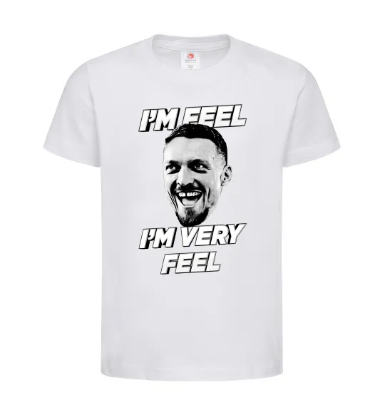 Детская футболка I`m very feel Белый фото