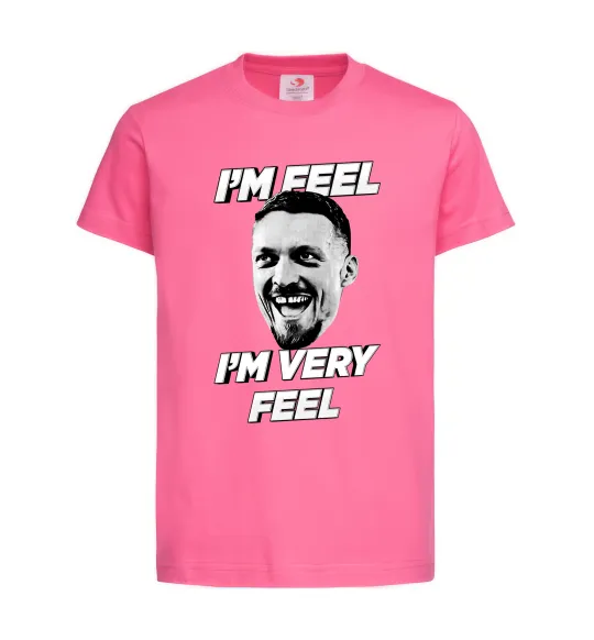 Детская футболка I`m very feel Ярко-розовый фото
