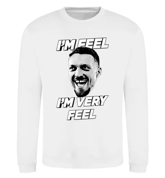 Свитшот I`m very feel Белый фото