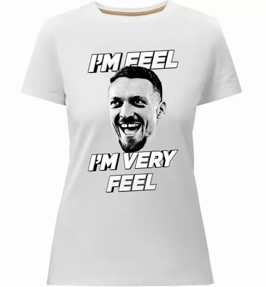 Женская премиум футболка I`m very feel Белый фото