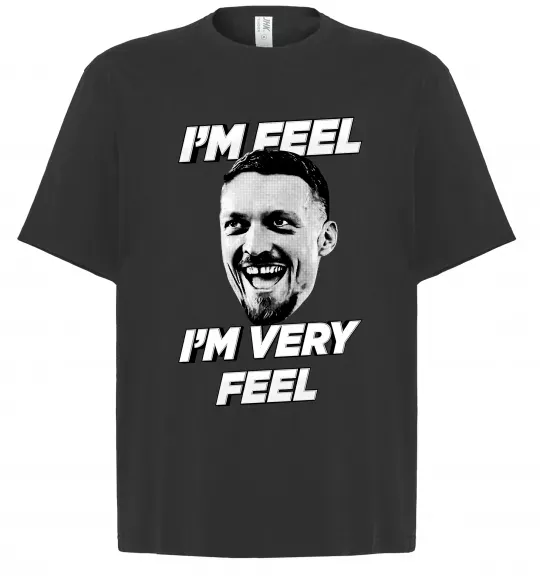 Футболка Оверсайз I`m very feel Чорний фото