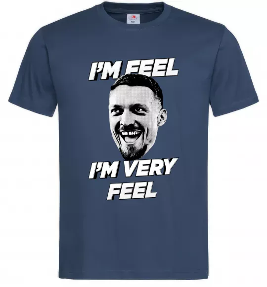 Мужская футболка I`m very feel Темно-синий фото