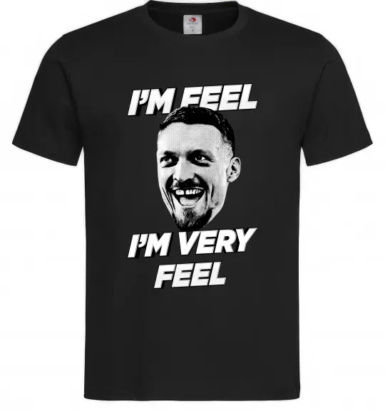 Мужская футболка I`m very feel Черный фото