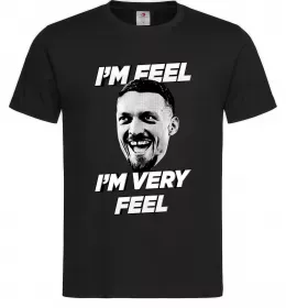 Мужская футболка I`m very feel Черный фото
