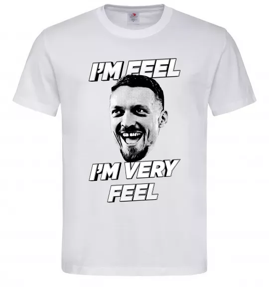 Мужская футболка I`m very feel Белый фото
