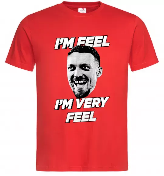 Мужская футболка I`m very feel Красный фото