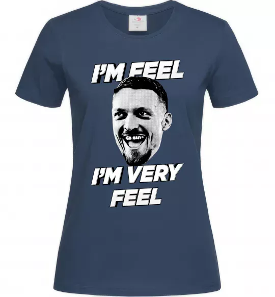 Женская футболка I`m very feel Темно-синий фото