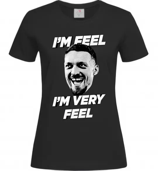 Женская футболка I`m very feel Черный фото