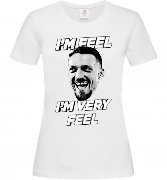 Женская футболка I`m very feel Белый фото