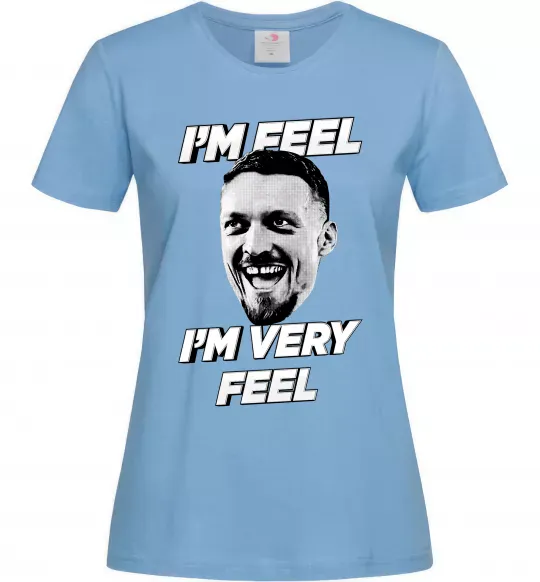 Женская футболка I`m very feel Голубой фото