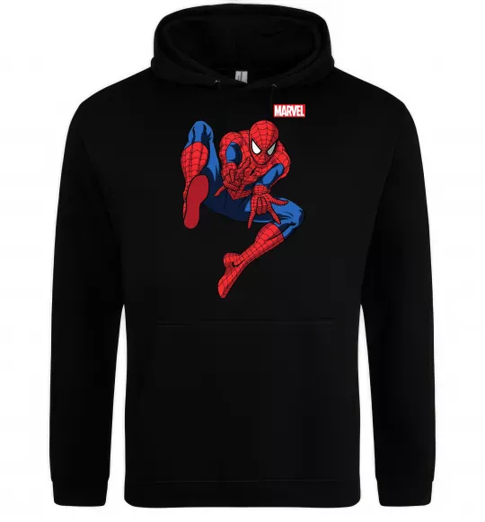 Мужская толстовка (худи) Людина павук Marvel Черный фото