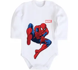 Дитячий бодік Spider man малюнок Білий фото