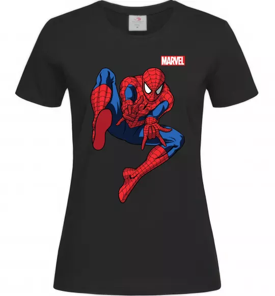 Женская футболка Людина павук Marvel Черный фото