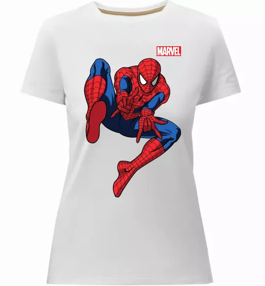 Женская премиум футболка Людина павук Marvel Белый фото