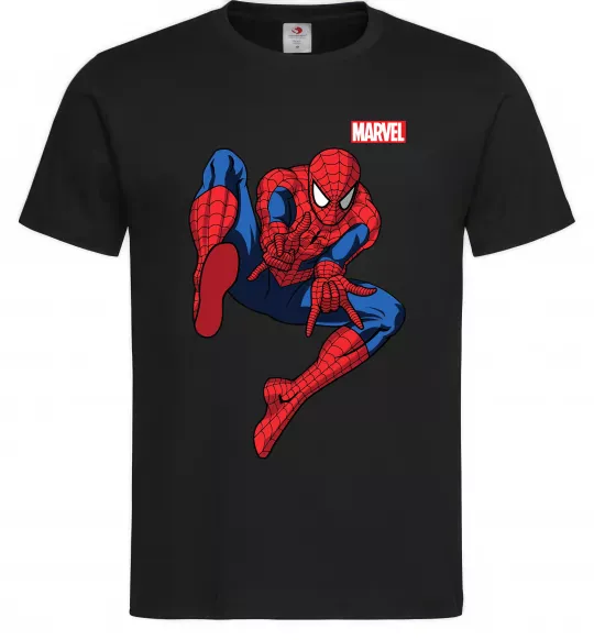 Чоловіча футболка Людина павук Marvel Чорний фото