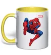 Чашка с цветной ручкой Людина павук Marvel Лимонный фото