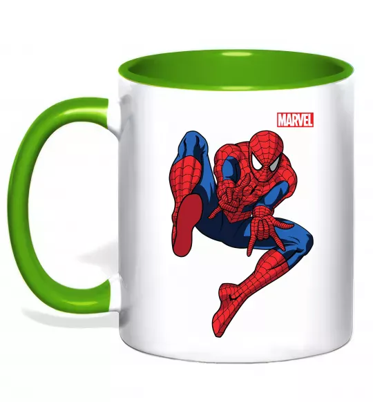 Чашка с цветной ручкой Людина павук Marvel Зеленый фото