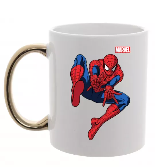 Чашка с цветной ручкой Людина павук Marvel Золото фото