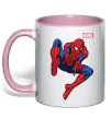 Чашка с цветной ручкой Людина павук Marvel Нежно розовый фото