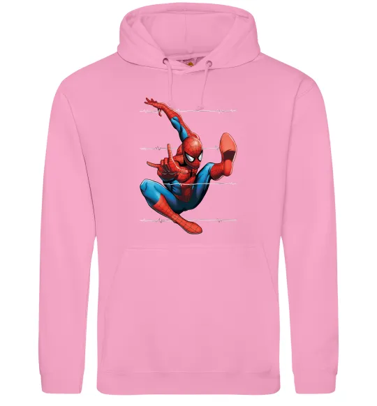 Чоловіча толстовка (худі) Людина павук Рожевий фото