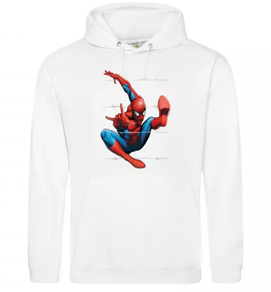 Мужская толстовка (худи) Людина павук Белый фото