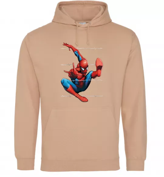 Мужская толстовка (худи) Людина павук Песочный фото