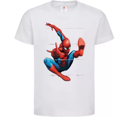 Дитяча футболка Людина павук Білий фото