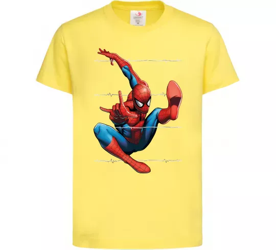 Дитяча футболка Людина павук Лимонний фото