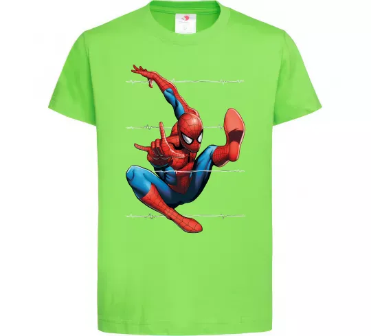Дитяча футболка Людина павук Лаймовий фото