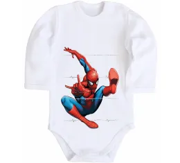 Дитячий бодік Spider man малюнок Білий фото