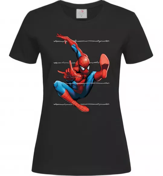 Женская футболка Людина павук Черный фото