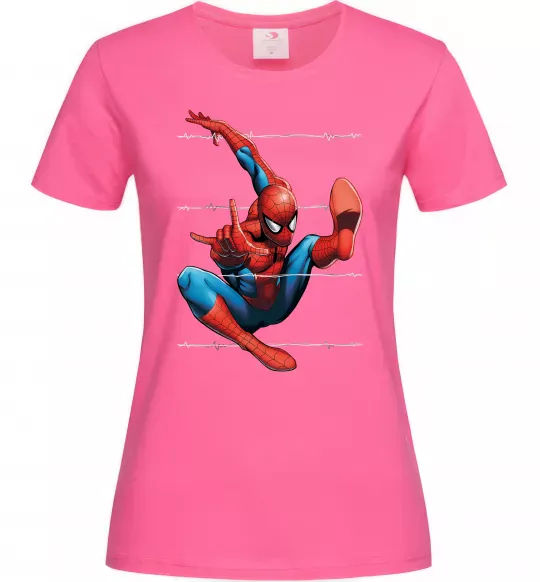 Женская футболка Людина павук Ярко-розовый фото