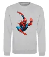 Свитшот Людина павук Серый меланж фото