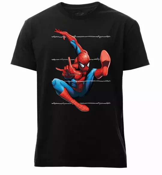 Мужская премиум футболка Людина павук Черный фото