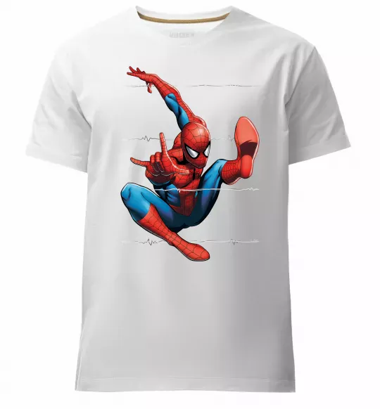 Мужская премиум футболка Людина павук Белый фото