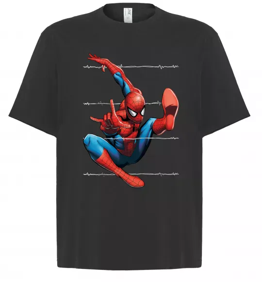 Футболка Оверсайз Людина павук Чорний фото
