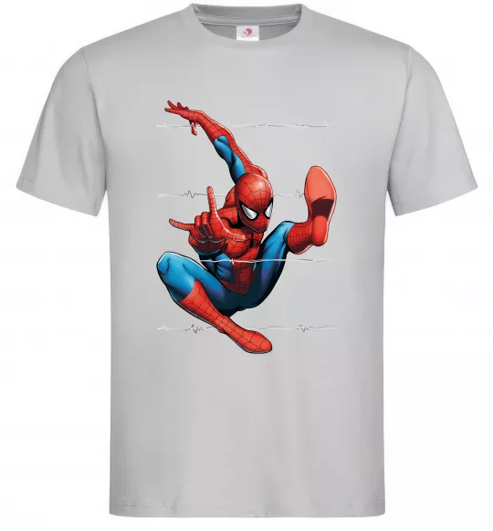 Мужская футболка Людина павук Серый фото