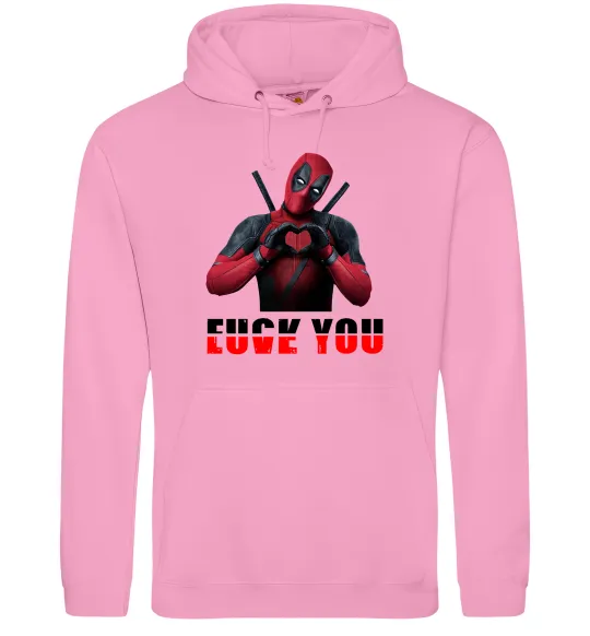 Жіноча толстовка (худі) Deadpool f*ck you love you Рожевий фото