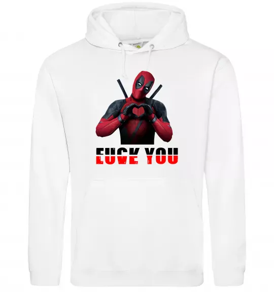 Жіноча толстовка (худі) Deadpool f*ck you love you Білий фото