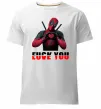 Мужская премиум футболка Deadpool f*ck you love you Белый фото