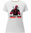 Жіноча преміум футболка Deadpool f*ck you love you Білий Жіноча преміум футболка Deadpool f*ck you love you Білий фото