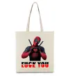 Эко-сумка Deadpool f*ck you love you Бежевый фото