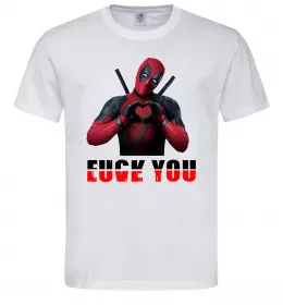 Мужская футболка Deadpool f*ck you love you Белый фото